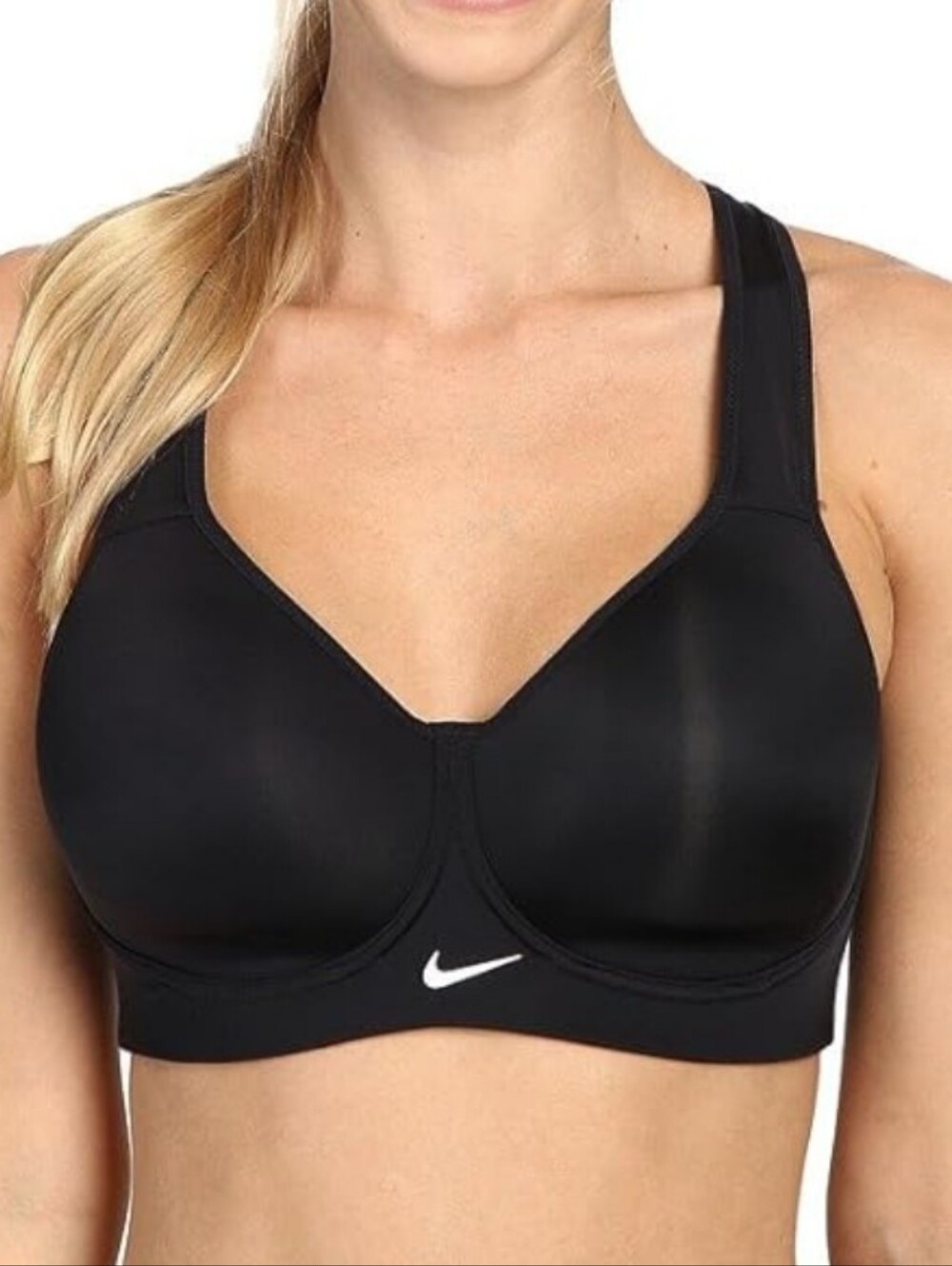 Nike Pro Rival High Support Impact Racerback Sports Bra, Black, 34C